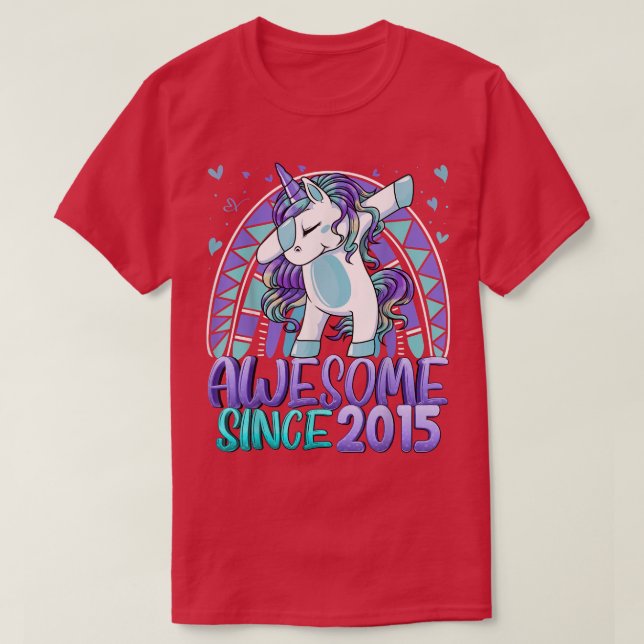 7th Birthday Rainbow 7 Year Old Dabbing Unicorn Gi T-Shirt (Design Front)