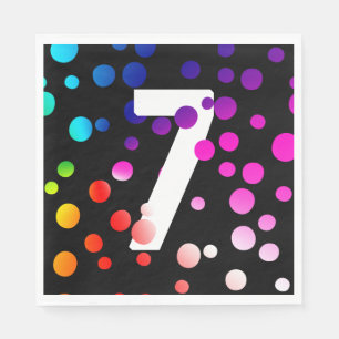 7th Birthday Rainbow Dots Napkin
