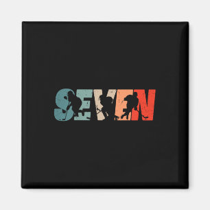 7th Birthday Retro Ice Hockey 7 Years Old Boy Girl Magnet