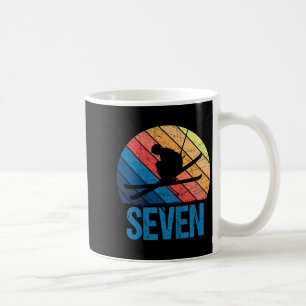 7th Birthday Retro Ski Skiing 7 Year Old Boys Girl Coffee Mug