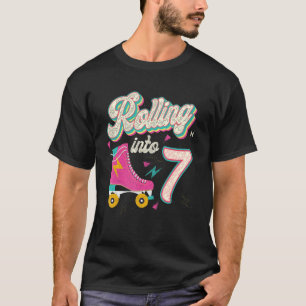 7th Birthday Roller Skates Rolling Into 7 Years Ol T-Shirt