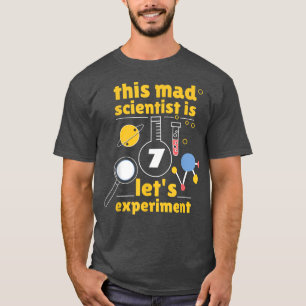 7th Birthday Seven Bday Science Mad Scientist Chem T-Shirt