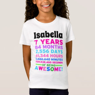 7th Birthday Shirt Boy Girl Seven Years of Awesome