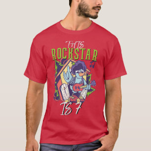 7th Birthday The Birthday Boys Rockstar Guitar T-Shirt