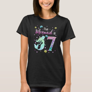 7th Birthday This Mermaid Is 7 Girl 7 Year Old T-Shirt