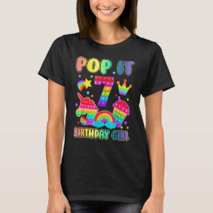 7th Birthday Unicorn Fidget Pop It Birthday Girl 7 T-Shirt