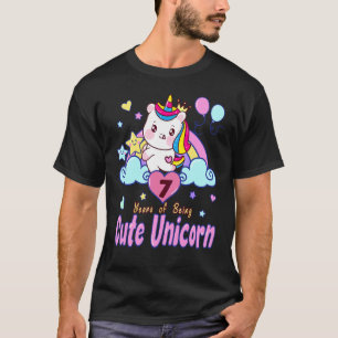 7th Birthday Unicorn Outfit 7 Year Of Being Cute U T-Shirt