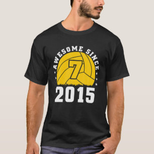 7Th Birthday Volleyball Player 7 Years Old Volleyb T-Shirt