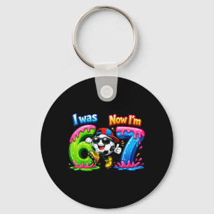 7th Birthday Was 6 7 Six Seven 6 7 Kids Boy Soccer Key Ring