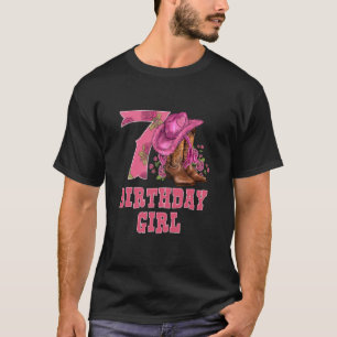 7th Birthday Western Rodeo Cowgirl Seven 7 Yrs Old T-Shirt