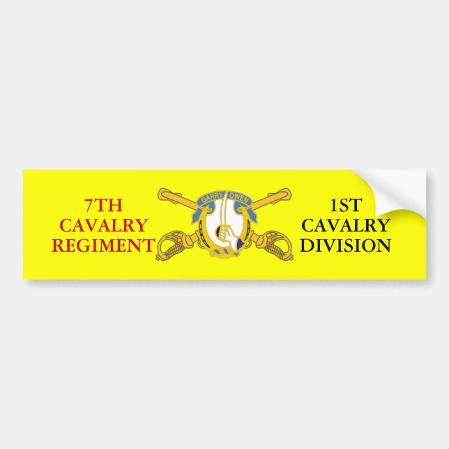 7TH CAVALRY REGT 1ST CAVALRY DIV BUMPER STICKER (Front)