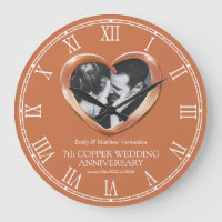 7th Copper wedding anniversary custom photo heart