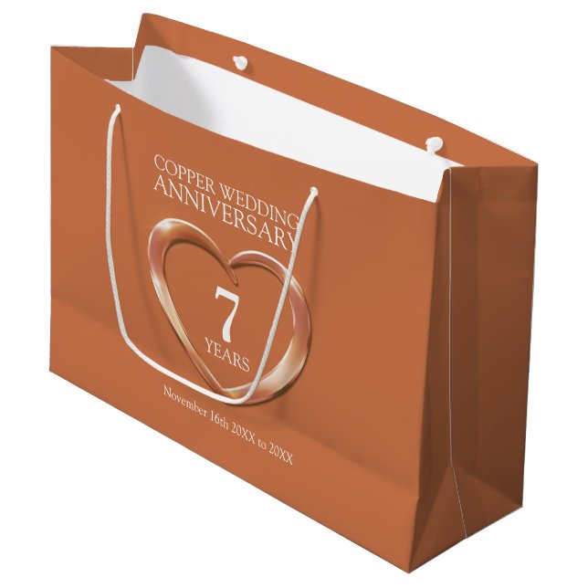 7th copper wedding anniversary photo large bag (Front Angled)