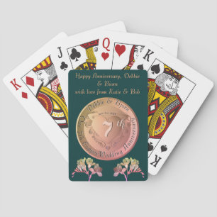 7th Copper Wedding Anniversary Playing Cards