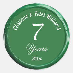 7th Copper Wedding Sage Green Wax Seal Sticker
