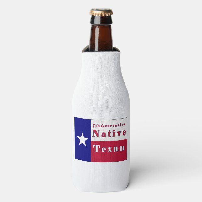 7th Generation Native Texan Flag Bottle Cooler (Bottle Front)