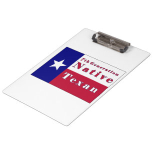 7th Generation Native Texan Flag Clipboard