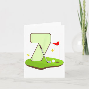 7th Golf Birthday Golfer 7 Years Old Bday Party Ki Card