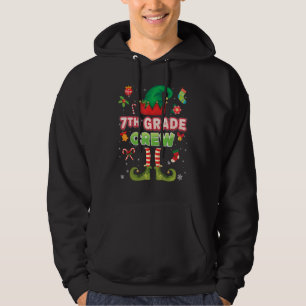 7th Grade Elf Crew Christmas Santa Helper Seventh Hoodie