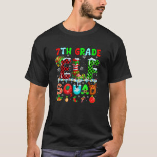 7th Grade Elf Squad Christmas Colorful Teacher Stu T-Shirt