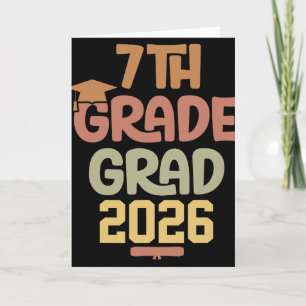 7th Grade Grad Cl Of 2026 Graduation Bold Cosy Col Card