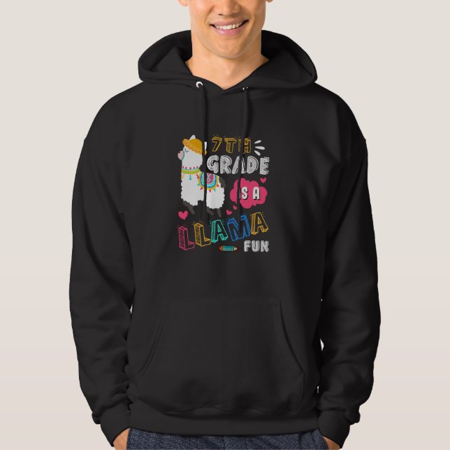 7th Grade Is A Llama Fun Back To School  For Girls Hoodie (Front)