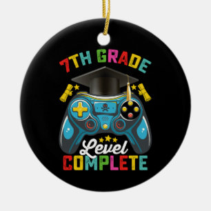 7th Grade Level Complete Graduation Gaming Gamer Ceramic Tree Decoration