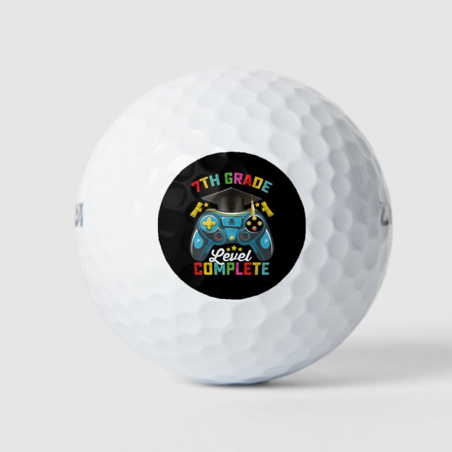 7th Grade Level Complete Graduation Gaming Gamer Golf Balls (Front)
