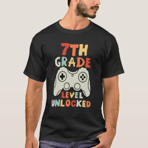 7th Grade Level Unlocked Gamer First Day Of School T-Shirt