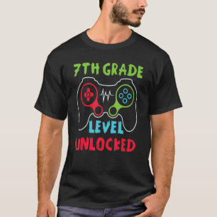 7th Grade Level Unlocked Gamer First Day Of School T-Shirt
