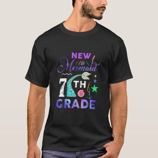 7Th Grade Mermaid Cute Girls Princess Seventh Grad T-Shirt (Front)