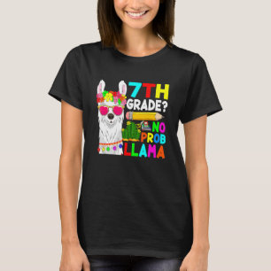 7th Grade No Prob Llama Back To School First Day T-Shirt