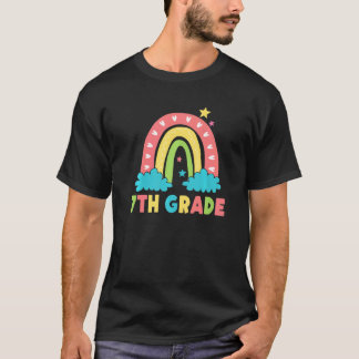 7th Grade Rainbow Girl Boys Teacher Hello 7th Grad T-Shirt