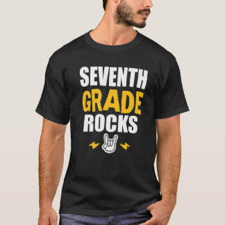 7th Grade Rocks  Back To School Music Teacher Stud T-Shirt