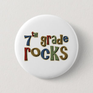 7th Grade Rocks Seventh 6 Cm Round Badge
