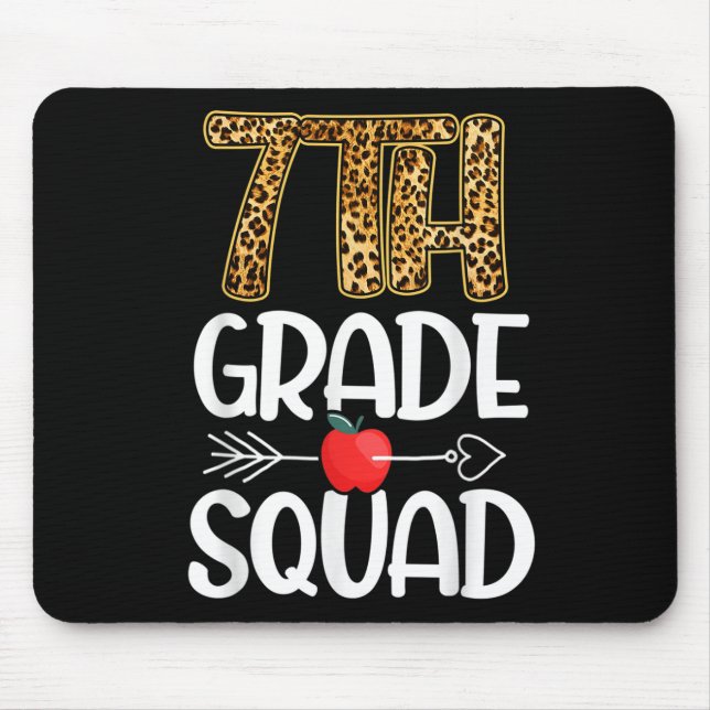 7th Grade Squad Leopard Themes Gift Seventh Grade  Mouse Mat (Front)