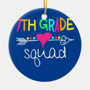 7th Grade Squad Seventh Teacher Student Team Back Ceramic Tree Decoration