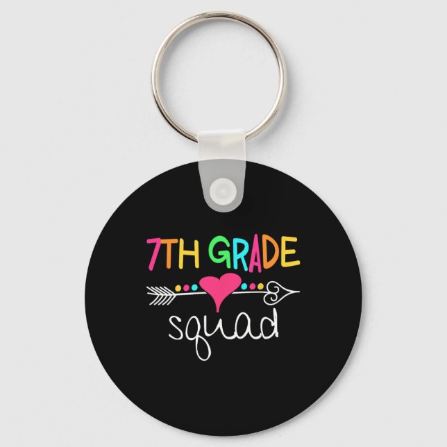 7th Grade Squad Seventh Teacher Student Team Back  Key Ring (Front)