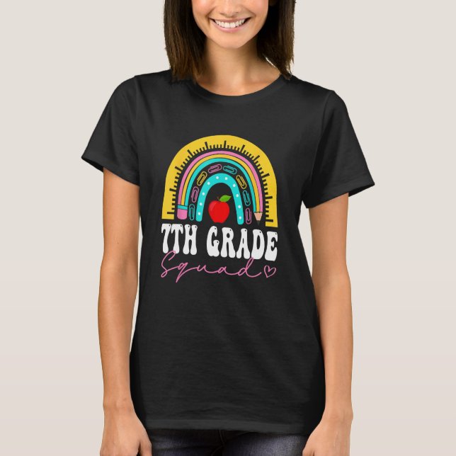 7th Grade Squad Teacher Student Team Back To Schoo T-Shirt (Front)