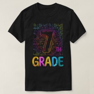 7th Grade Tie Dye Student Teacher Funny Back To Sc T-Shirt