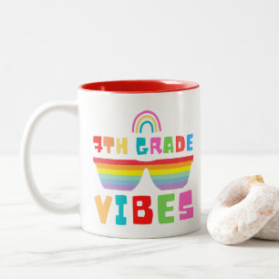 7th Grade Vibes Back To School Teacher & Student Two-Tone Coffee Mug