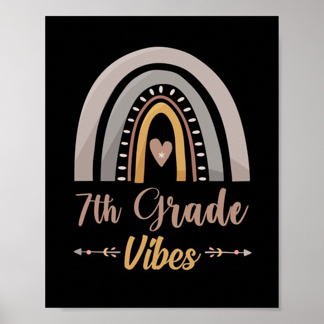 7th Grade Vibes Seventh Grade Back to School Poster (Front)