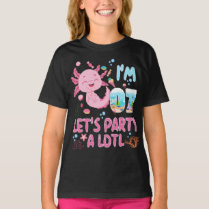 7th I'm 7 Birthday Girl Axolotl Lover Gifts T-Shirt