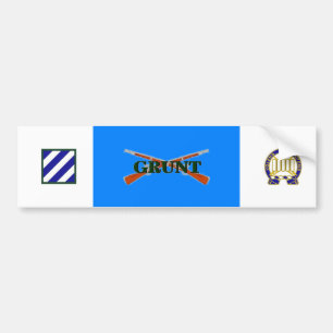 7th Infantry 3rd Inf Div GRUNT Bumper Sticker