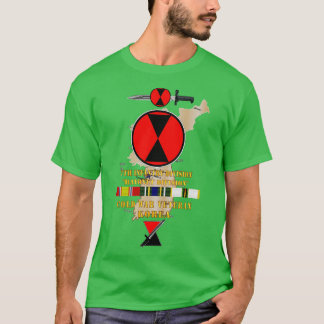7th Infantry Div w DUI 7th Bayonet w Map w KOREA C T-Shirt