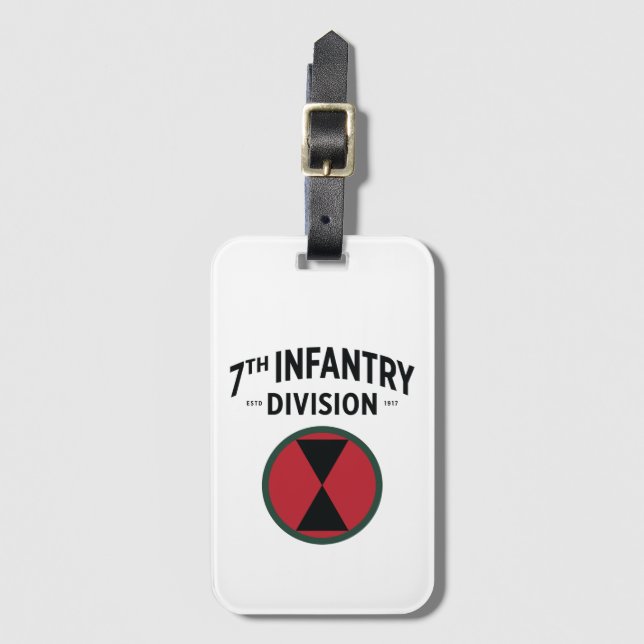 7th Infantry Division Badge Luggage Tag (Front Vertical)