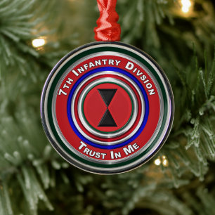7th Infantry Division Keepsake Christmas Metal Tree Decoration