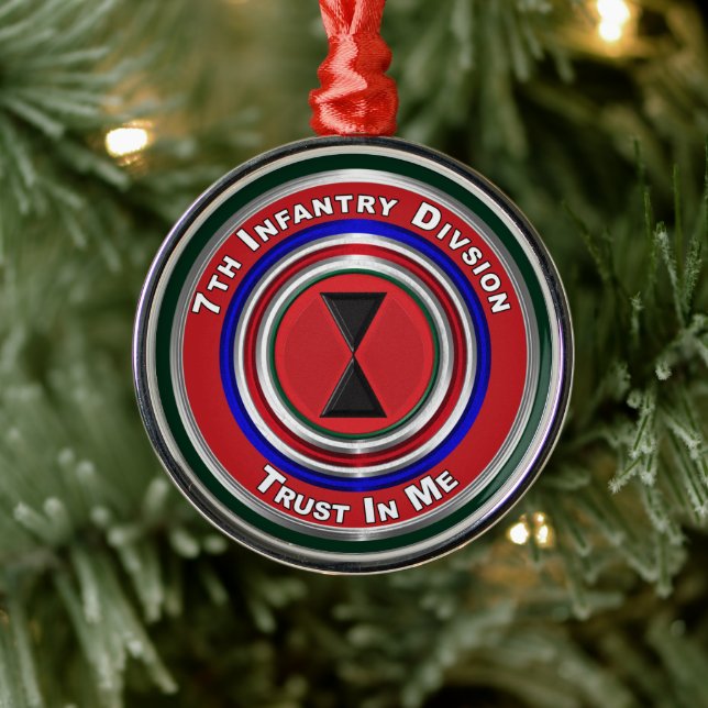7th Infantry Division Keepsake Christmas Metal Tree Decoration (Tree)