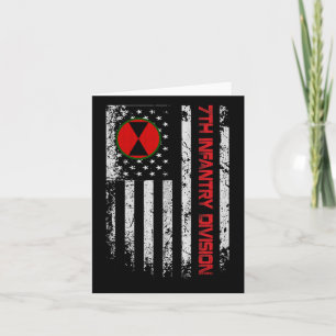 7th Infantry Division Vintage Usa Flag Military Ve Card