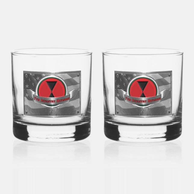 7th   Infantry Division Whiskey Glass (Front)